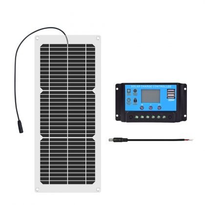10W flexible Waterproof Solar Panel Module Battery Charger 10A 12V Controller Kits for Car/Truck/Motorcycle/Boat/Camping/Hiking